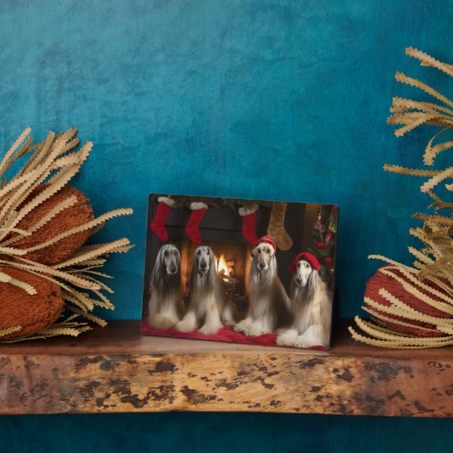 Plaque Photo La hache afghane près de la cheminée Noël (Côté)