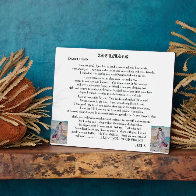 PLAQUE PHOTO LA LETTRE DE JÉSUS   (Côté)