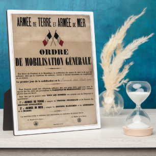 Plaque Photo La mobilisation en France le 1er août 1914