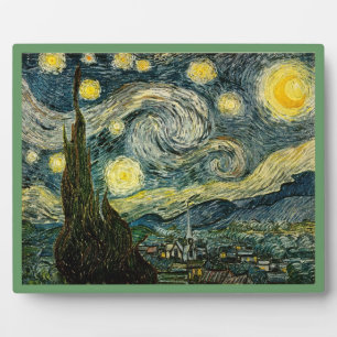 Plaque Photo La nuit étoilée de Vincent van Gogh (1889)