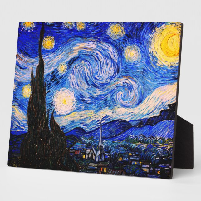 Plaque Photo La nuit étoilée par Vincent Van Gogh (Côté)