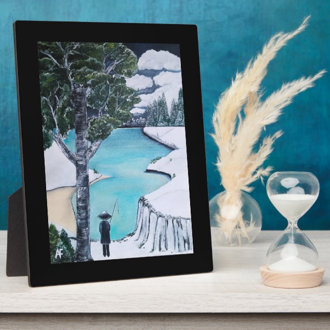 Plaque Photo La peinture du pêcheur par Alfred Fox (Côté)