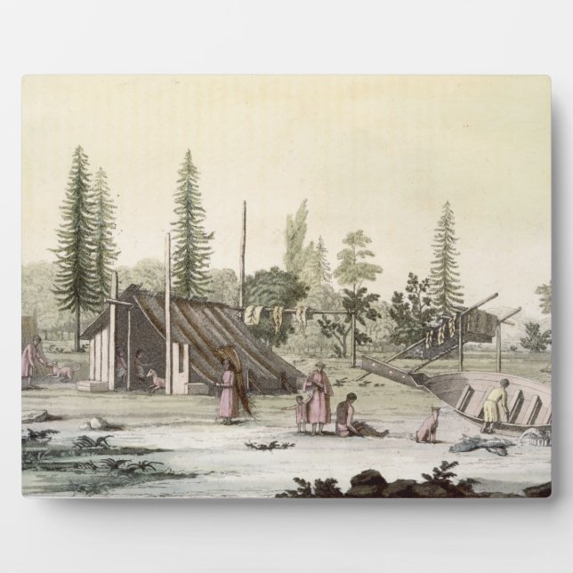 Plaque Photo La Perouse à Port Francesci (gravure sur couleur) (Devant)