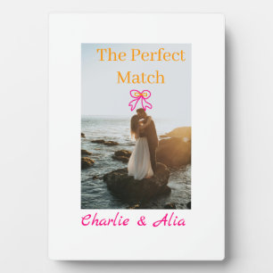 Plaque Photo La photo de mariage du couple parfait rétro rose 