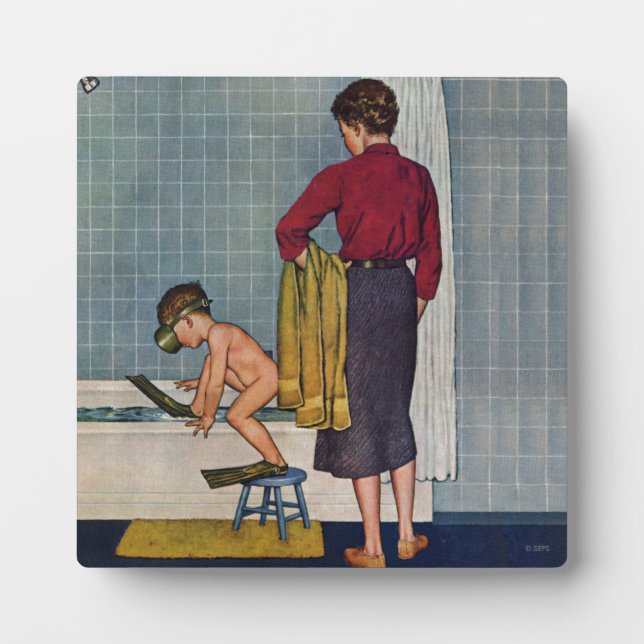 Plaque Photo La plongée dans le bain à remous (Devant)