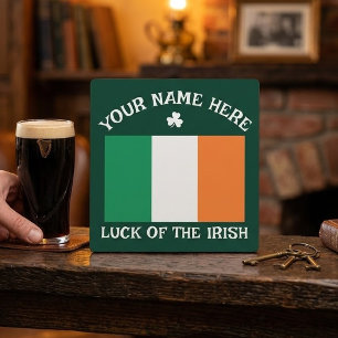 Plaque Photo La Saint-Patrick Drapeau Irlande Nom Personnalisé