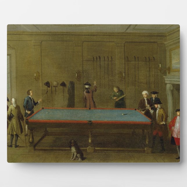 Plaque Photo La salle de billard (huile sur toile) (Devant)