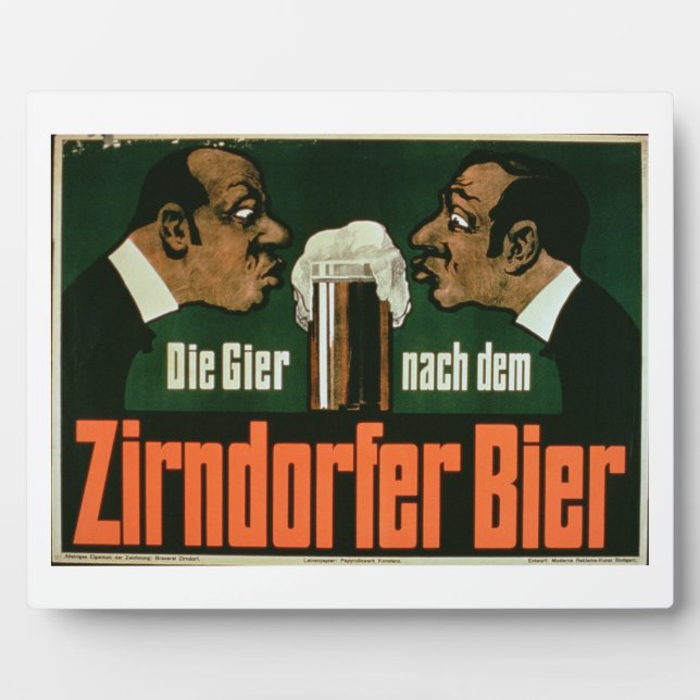 Plaque Photo 'La soif pour la bière Zirndurfer' (litho couleur (Devant)