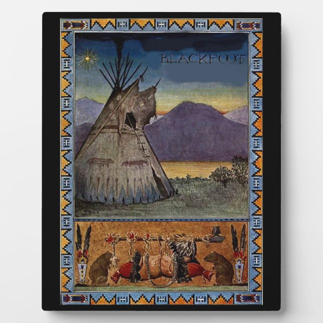 Plaque Photo "La tribu Piikuni" (Devant)