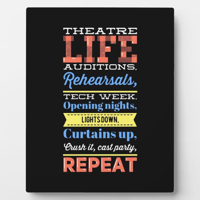 Plaque Photo La vie du théâtre se répète (Devant)