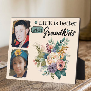 Plaque Photo La vie florale est meilleure 2 photo Petits-enfant