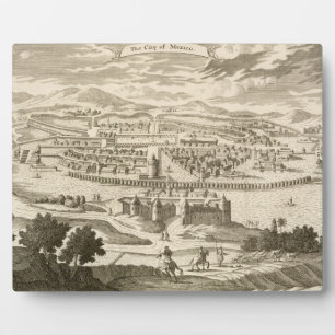 Plaque Photo La ville de Mexico, 1723 (gravure)