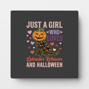 Plaque Photo Labrador Retriever drôle d'Halloween Chien Citroui