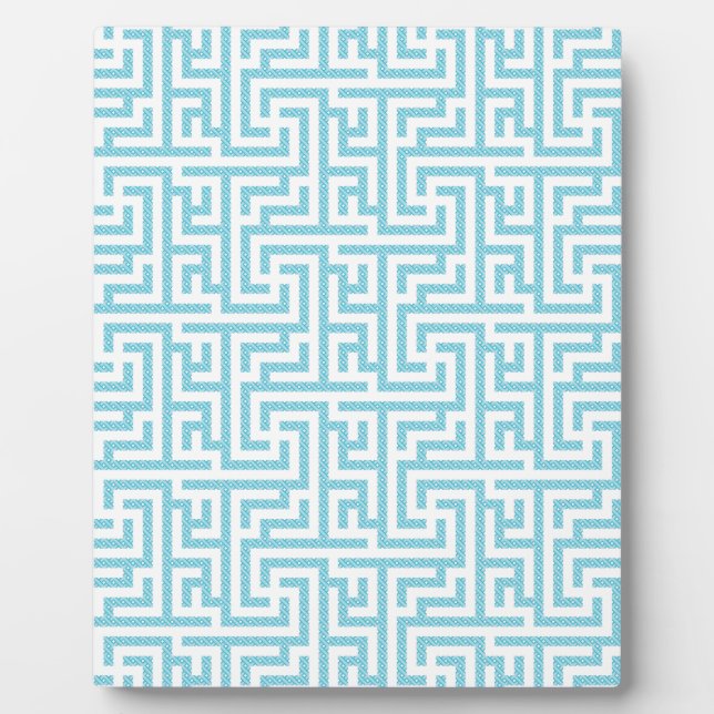Plaque Photo Labyrinthe bleu clair et blanc (Devant)