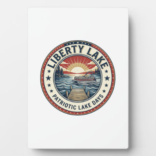 Plaque Photo Lac de la Liberté Patriote Vie Lac Vintage