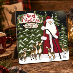 Plaque Photo Lac Deerwood Père Noël Noël 