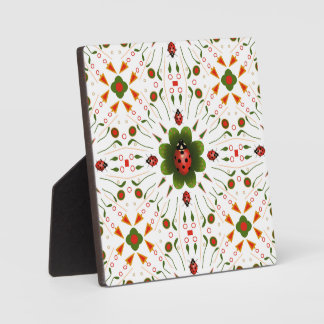 Plaque Photo Ladybug rouge, vert et blanc