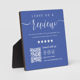 Plaque Photo Laisser-Nous Un Avis Social Media Qr Code Logo Ble