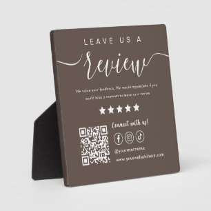 Plaque Photo Laisser-Nous Un Avis Social Media Qr Code Logo Bro