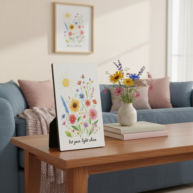 Plaque Photo Laissez-vous éclairer les fleurs et le soleil (Créateur téléchargé)