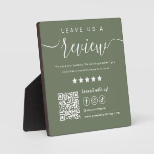 Plaque Photo Laissons-nous un avis Social Media Qr Code Sage Gr