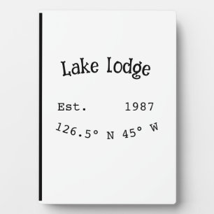 Plaque Photo Lake house et. Date année coordonnées personnalisé