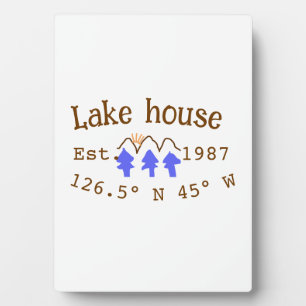 Plaque Photo Lake house et. Date année coordonnées personnalisé