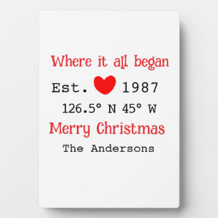 Plaque Photo Lake house et. Date année coordonnées personnalisé