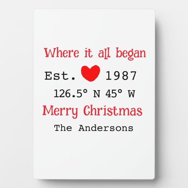 Plaque Photo Lake house et. Date année coordonnées personnalisé (Devant)