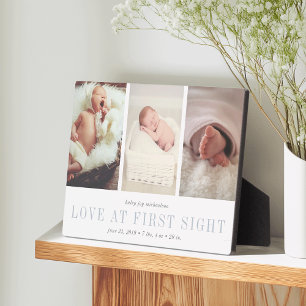 Plaque Photo L'amour à la première vue bébé photo