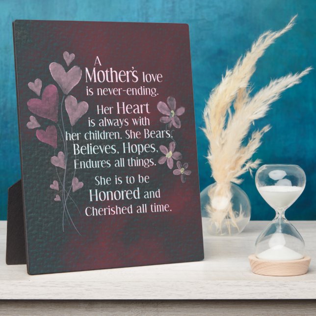 Plaque Photo L'amour d'une mère (Côté)