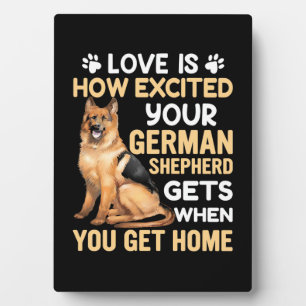 Plaque Photo L'Amour Est Comme Excité Votre Berger Allemand