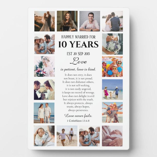 Plaque Photo L'amour est patient Photo d'anniversaire de Milest (Devant)