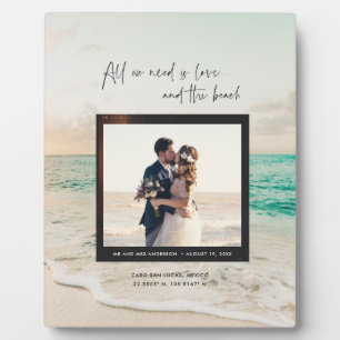 Plaque Photo L'amour et le mariage sur la plage