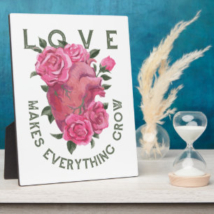 Plaque Photo L'amour fait tout grandir - Art Floral Romantique