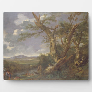 Plaque Photo Landscape with the Baptism in the Jordan