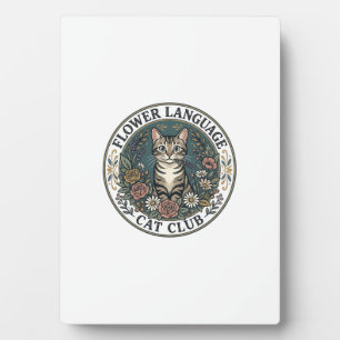 Plaque Photo Langage Fleur Chat Chat Graphique Tee Art - Fleur