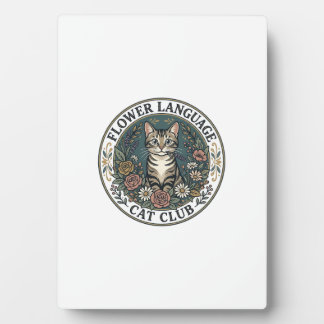 Plaque Photo Langage Fleur Chat Chat Graphique Tee Art - Fleur