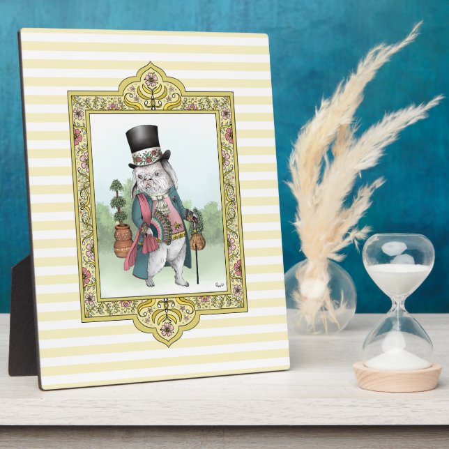 Plaque Photo Lapin Blanc d'Alice au Pays des Merveilles vêtu de (Côté)