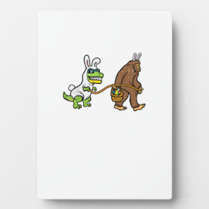Plaque Photo Lapin de Pâques Dino Bigfoot Sasquatch Trex Hommes