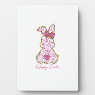 Plaque Photo Lapin de Pâques Filles Femmes Rose Floral 
