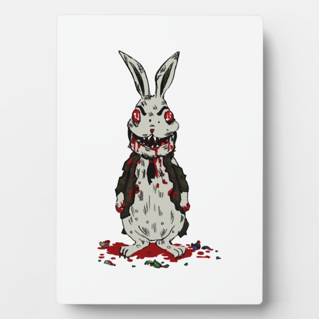Plaque Photo Lapin de Pâques Zombie Halloween Bunny (Devant)