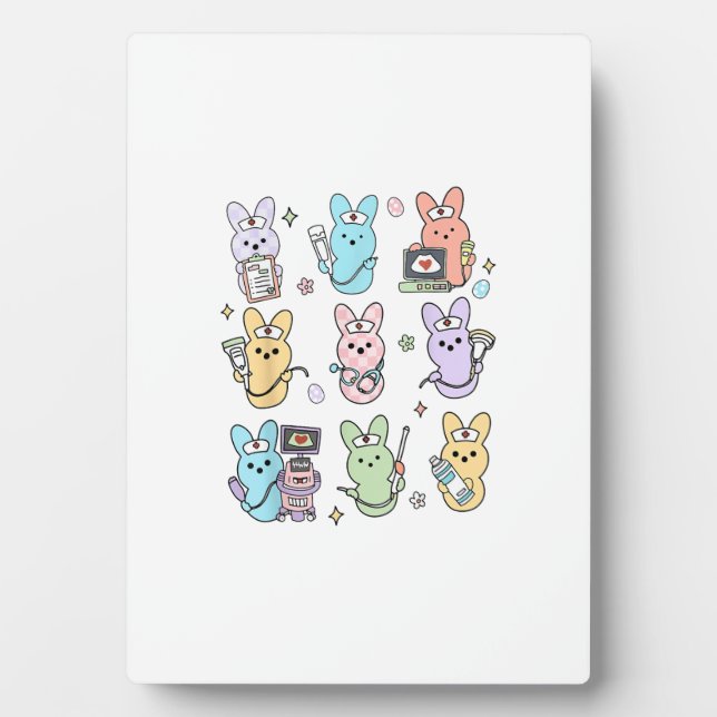 Plaque Photo Lapins Groovy Candy Tech d'échographie de Pâques S (Devant)