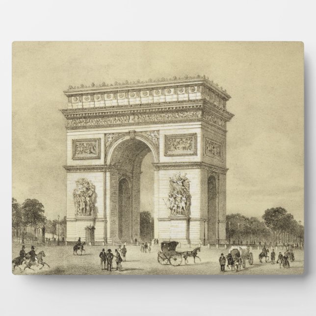 Plaque Photo L'Arc de Triomphe, Paris, gravée par Auguste Bry (Devant)