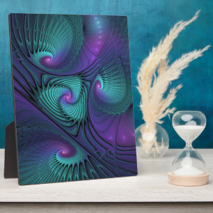 Plaque Photo L'art fractal abstrait moderne violet rencontre tu