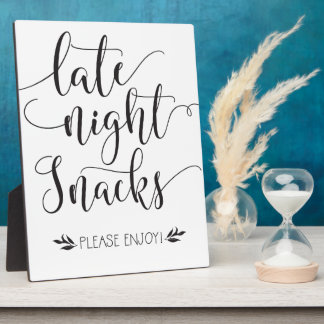 Plaque Photo Late Night Snacks Favor Sign