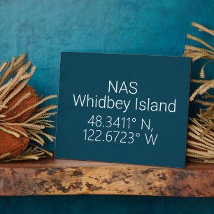 Plaque Photo Latitude Longitude de l'île Whidbey NAS