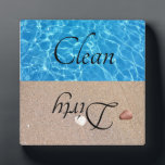 Plaque Photo Lave-vaisselle propre sale Plage Eau<br><div class="desc">Cette conception a été créée par art numérique. Elle peut être personnalisée dans la zone fournir ou customiser en choisissant le clic pour customiser une autre option et en changeant le nom, les initiales ou les mots. Vous pouvez également modifier la couleur et le style du texte ou supprimer le...</div>