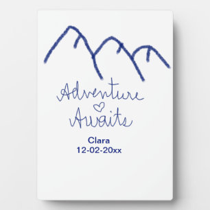 Plaque Photo L'aventure attend le cœur de la montagne bleue ajo