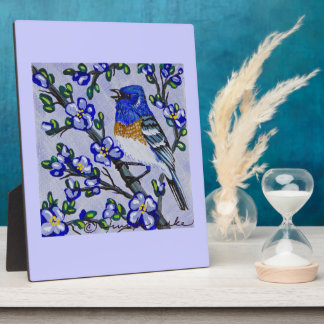 Plaque Photo Lazuli Bunting